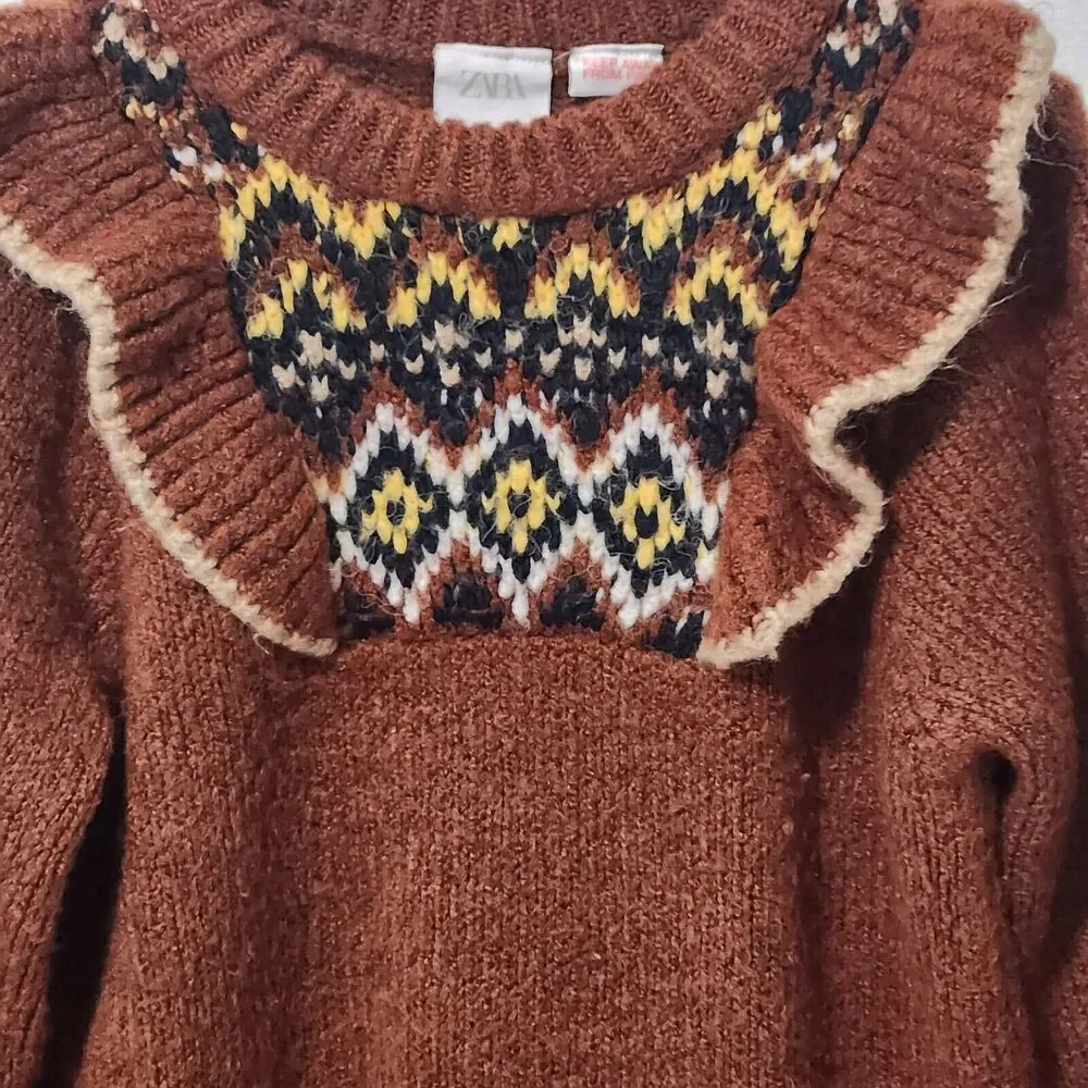 ZARA Sweater‎ Dress Knit Girls Fall Winter Size 4-5